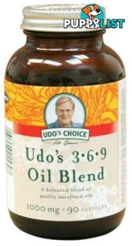 Udos 3-6-9 Oil Blend Softgel 1000mg 90 Vege Caps - Udo's Choice - 061998015803