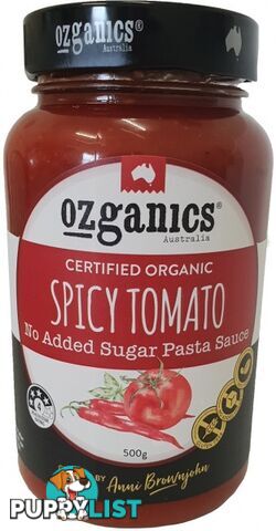 Ozganics Organic Spicy Tomato NAS Pasta Sauce 500g - Ozganics - 9327304001184