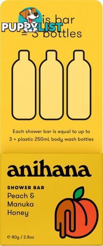 Anihana Solid Shower Bar Peach & Honey 80g - Anihana - 9421906696653