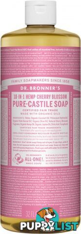 Dr Bronner's Pure Castile Liquid Soap Cherry Blossom 946ml - Dr Bronner's - 018787767320