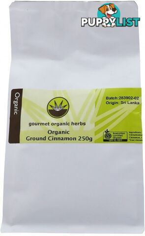 Gourmet Organic Cinnamon Ground 250g - Gourmet Organic Herbs - 9332974002393