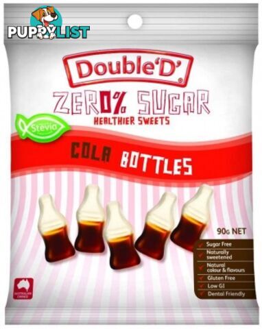 Double D Sugar Free Cola Bottles 90g - Double D - 9324956000763