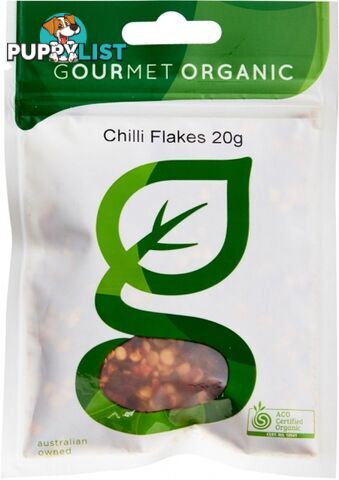 Gourmet Organic Chilli Flakes 20g Sachet x 1 - Gourmet Organic Herbs - 9332974001082