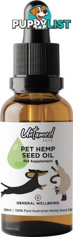 Untamed Pets Hemp Seed Oil  50ml - Untamed Health - 9325307000395