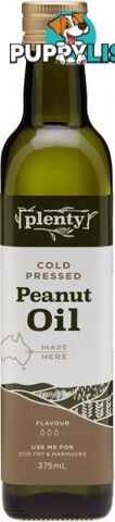 Plenty Cold Pressed Peanut Oil 375ml - Plenty - 9311964003305