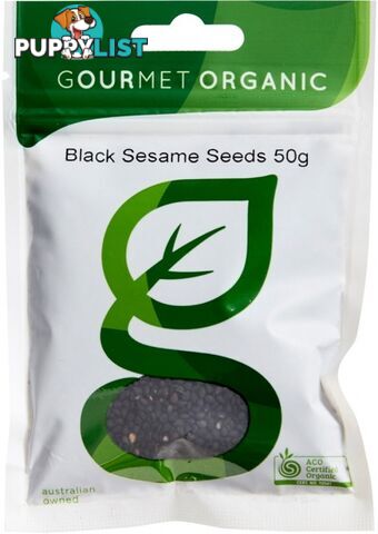 Gourmet Organic Black Sesame Seeds 50g - Gourmet Organic Herbs - 9332974000214