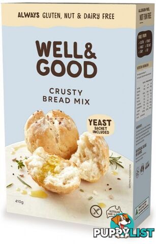 Well And Good Crusty Bread Mix & Yeast  410g - Well & Good - 9337096100446