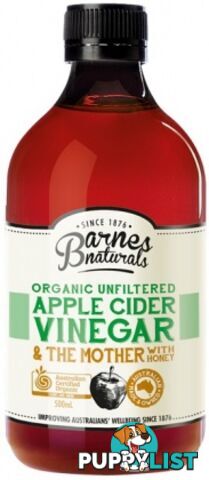 Barnes Naturals Organic Apple Cider Vinegar & Honey & The Mother 500ml - Barnes Naturals - 9300677007823