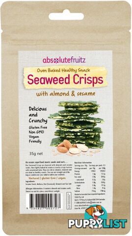 Absolutefruitz Seaweed Crisps Almond & Sesame 40g - Absolutefruitz - 9334827002727