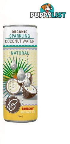 Bonsoy Organic Sparkling Coconut Water 12x320ml Cans - Bonsoy - 9312336048207