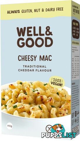 Well And Good Cheesy Mac Traditional Cheddar Flavour  110g - Well & Good - 9337096100316