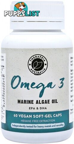 Therapeia Australia Omega 3 (Marine Algae Oil EPA & DHA) 60 caps - Therapeia Australia - 637307984551