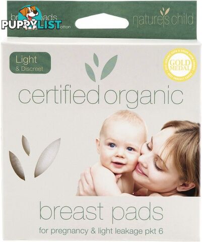 Natures Child Organic Cotton Reusable Breast Pads Light Discreet Pkt 6 - Natures Child - 9336588000530