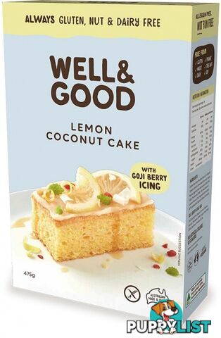 Well And Good Lemon Coconut Cake Mix & Gojiberry Icing  475g - Well & Good - 9337096100453