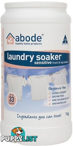 Abode Front & Top Loader Laundry Soaker Sensitive Fragrance Free 1kg - Abode - 9343188000839