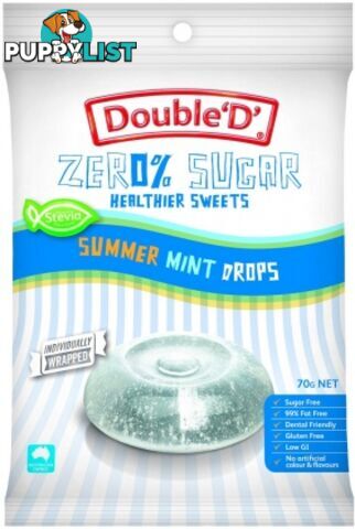 Double D Sugar Free Clear Mint Drops 70g - Double D - 9324956000688