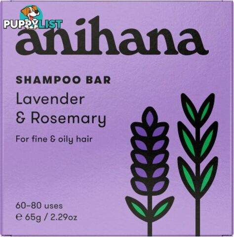 Anihana Shampoo Bar Lavender & Rosemary Fine & Oily Hair 65g - Anihana - 9421906696028