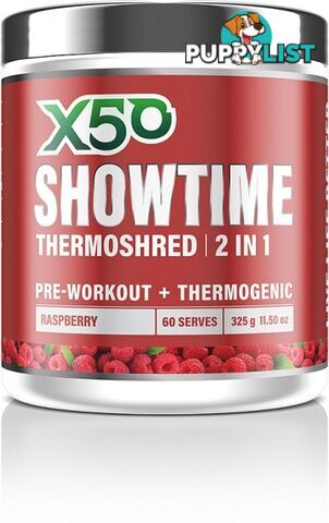 X50 Showtime Thermoshred 2 in 1 Raspberry  325g - X50 - 9343518009242