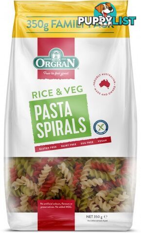 Orgran Pasta Rice & Veg Spirals  350g - Orgran - 720516025778