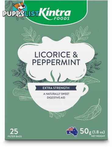 Kintra Foods Licorice & Peppermint Tea A Naturally Sweet Digestive Aid 25Teabags 50g - Kintra Foods - 9341709000627