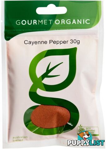 Gourmet Organic Cayenne Pepper 30g Sachet - Gourmet Organic Herbs - 9332974000405