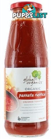 Global Organics Tomatoes Crushed ( Passata Rustica) Glass 680g - Global Organics - 9326721009612