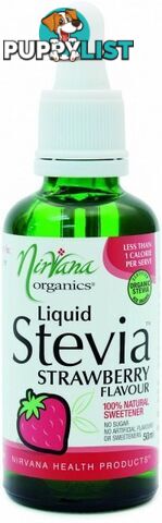 Nirvana Organics Strawberry Flavour Stevia Liquid 50ml - Nirvana Organics - 9338196000711