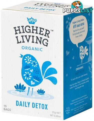 Higher Living Organic Daily Detox 15 Teabags - Higher Living - 5060319129422