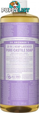 Dr Bronner's Pure Castile Liquid Soap Lavender 946ml - Dr Bronner's - 018787774328