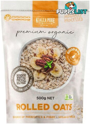 Kialla Organic Rolled Oats 500g - Kialla Pure Organics - 9313958009256