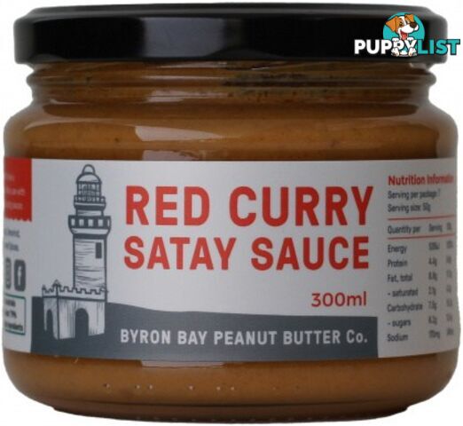 Byron Bay Red Curry Satay Sauce  300ml - Byron Bay Peanut Butter Co - 9350936000126