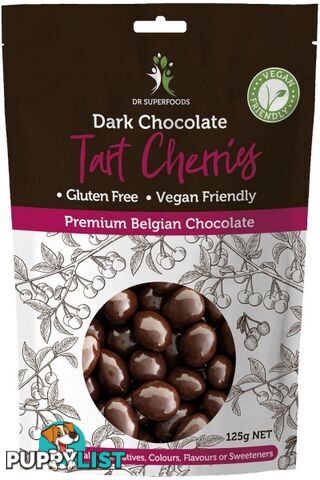 Dr Superfoods Dark Chocolate Tart Cherries 125g - Dr Superfoods - 0793573583581