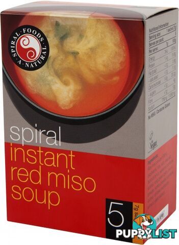 Spiral Instant Miso Red Soup 5x7g Sachets - Spiral Foods - 9312336039502