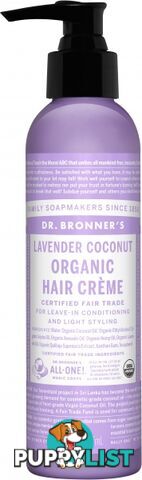 Dr Bronners Hair Creme Lavender 177ml - Dr Bronner's - 018787980019