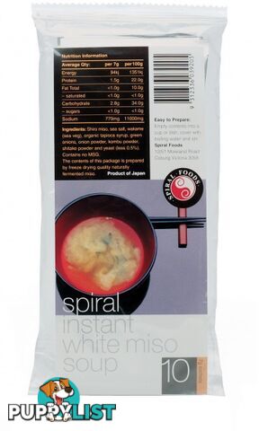 Spiral Instant Miso White  (Pack 10x7g) - Spiral Foods - 9312336039205