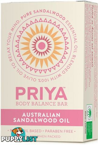 Priya Australian Sandalwood Oil Soap 100g - Priya Soap - 9312894035916