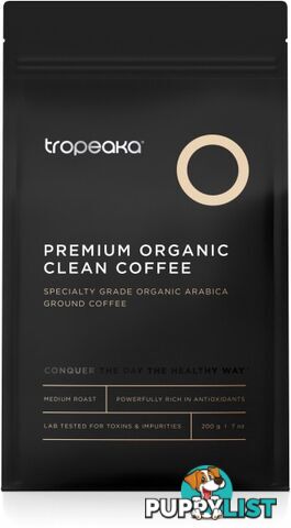 Tropeaka Premium Organic Clean Coffee Ground 200g - Tropeaka - 9350728001348