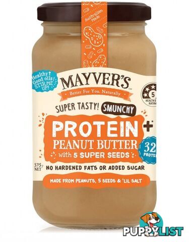 Mayvers Peanut Butter Protein Plus with 5 Seeds 375g - Mayvers - 9310885115951