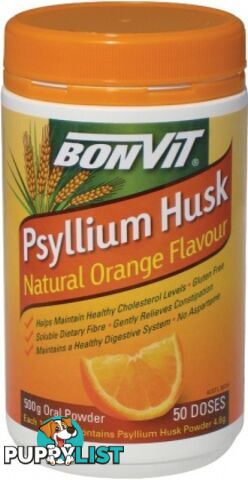 Bonvit Psyllium Husk Powder Natural Orange Flavour 500g - Bonvit - 9316774114005