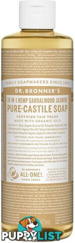 Dr Bronner's Pure Castile Liquid Soap Sandalwood Jasmine 473ml - Dr Bronner's - 018787780169