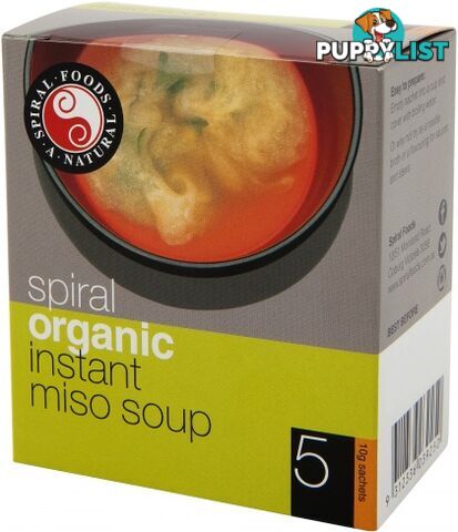 Spiral Organic Instant Miso Soup 5x10g Sachets - Spiral Foods - 9312336039250