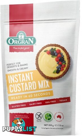 Orgran Instant Custard Mix  200g Pouch - Orgran - 720516025037