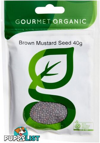 Gourmet Organic Mustard Seed Brown 40g Sachet - Gourmet Organic Herbs - 9332974000801