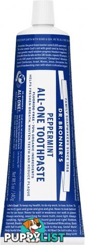 Dr Bronner's Toothpaste Peppermint 140g - Dr Bronner's - 018787500712