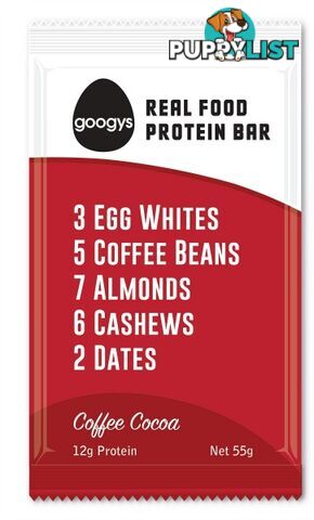 Googys Natural Paleo Protein Bar Coffee Cocoa  12x55g - Googys - 9369999077723