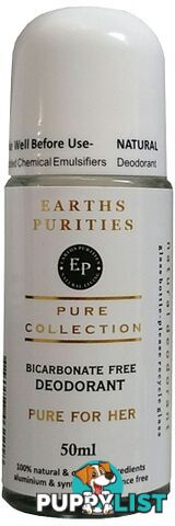 Earths Purities Pure Collection Natural Deodorant Roll On For Her 50g - Earths Purities - 0784927462218