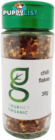 Gourmet Organic Chilli Flakes Shaker 38g - Gourmet Organic Herbs - 9332974000573