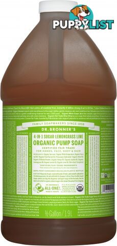 Dr Bronner's Organic Soap Lemongrass Lime 1.89L - Dr Bronner's - 018787990056