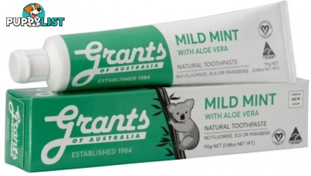 Grants Natural Toothpaste Mild Mint 110g - Grants - 9312812000101