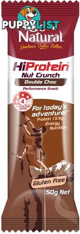 Go Natural Hi Protein Nut Crunch Double Choc Bars 16x50g - Go Natural - 9310846071234